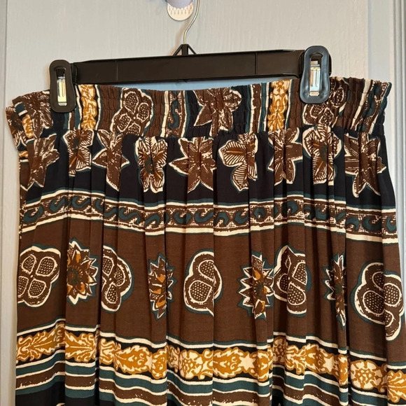 VTG Cappagallo Maxi Skirt Sz 8 Brown Beach Button Boho Stretch Soft Hippie READ - Picture 10 of 15